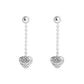 Faux Stone Signature Quilted Heart Front Back Earrings