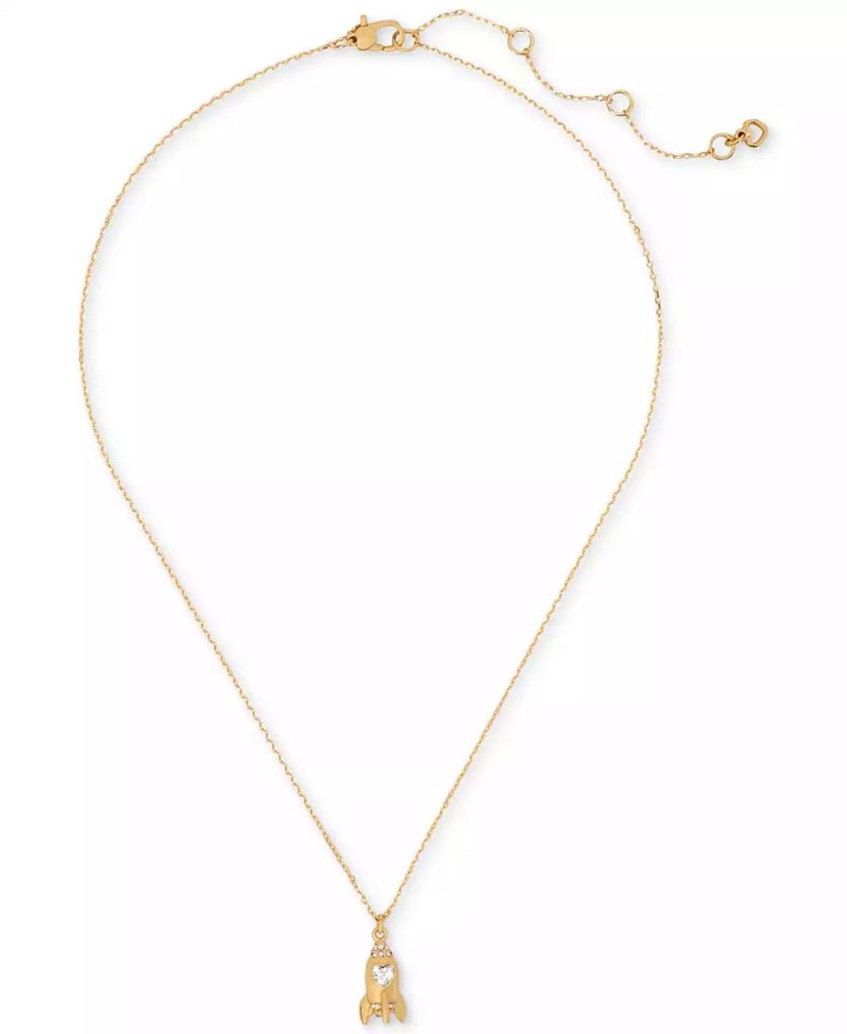 Cadet Gold-Tone Cubic Zirconia Rocket Mini Pendant Necklace