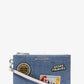 Jet Set Travel Large Embellished Denim Wristlet