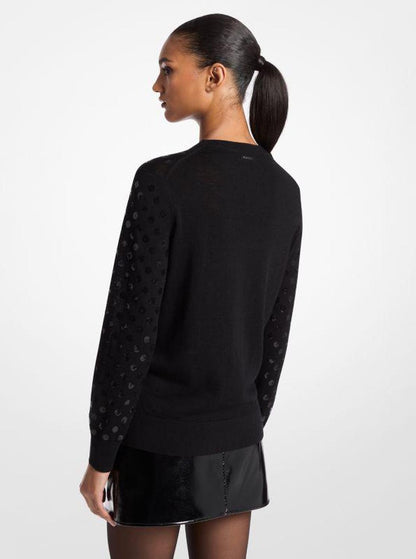 Sequined Dot Wool Sweater