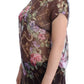 Dolce & Gabbana Elegant Floral Silk Blouse with Cap Sleeves