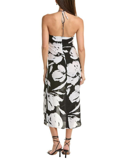 Michael Kors Collection Halter Silk Midi Dress