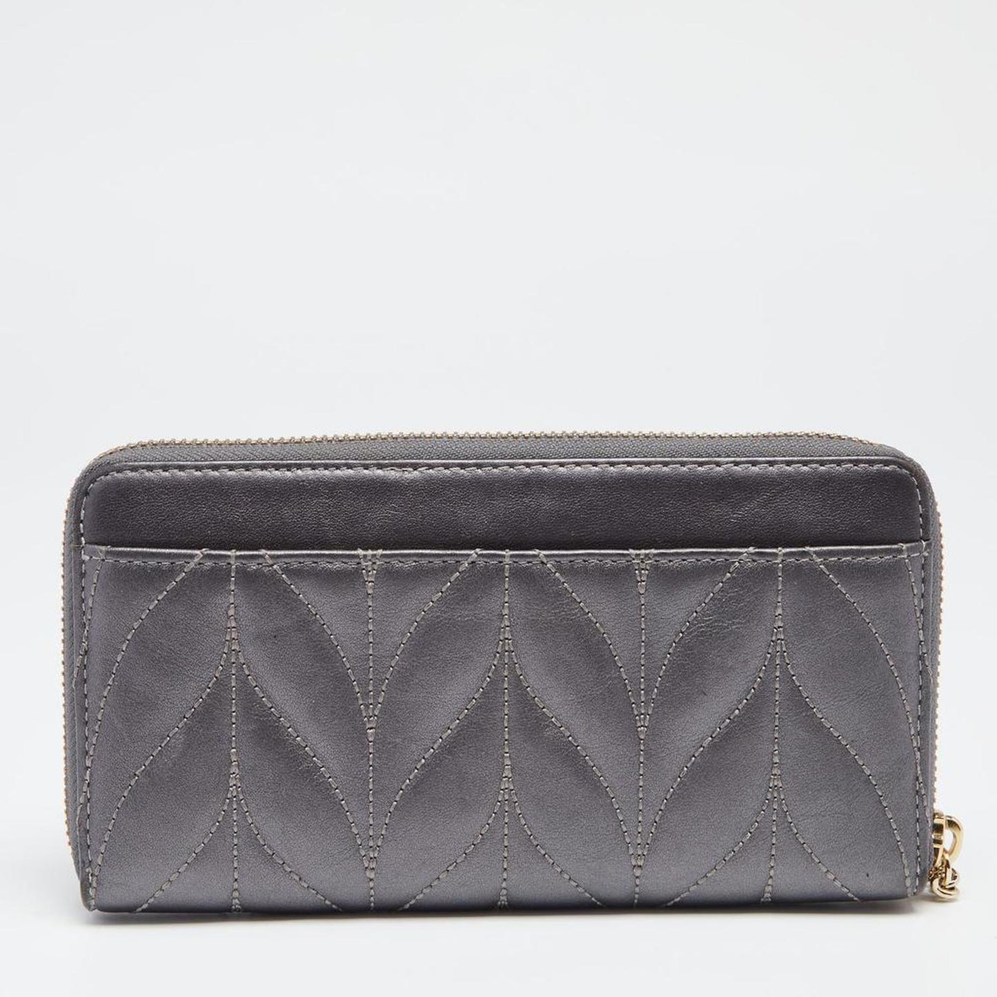 Kate Spade Grey Briar Lane Quilted Leather Neda Zip Around Wallet..