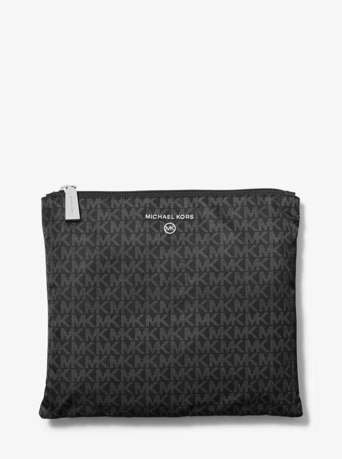 Jet Set Travel Large Signature Logo Print Woven Tote Bag