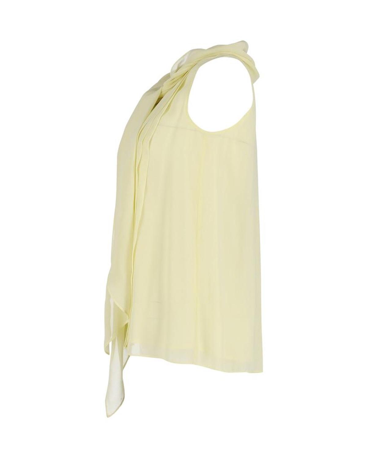 Max Mara Sleeveless Scarf Top in Yellow Silk