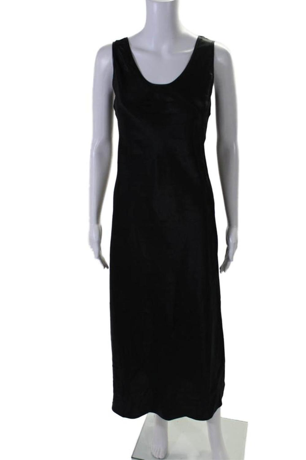 Max Mara Womens Scoop Neck Sleeveless A Line Maxi Dress Black