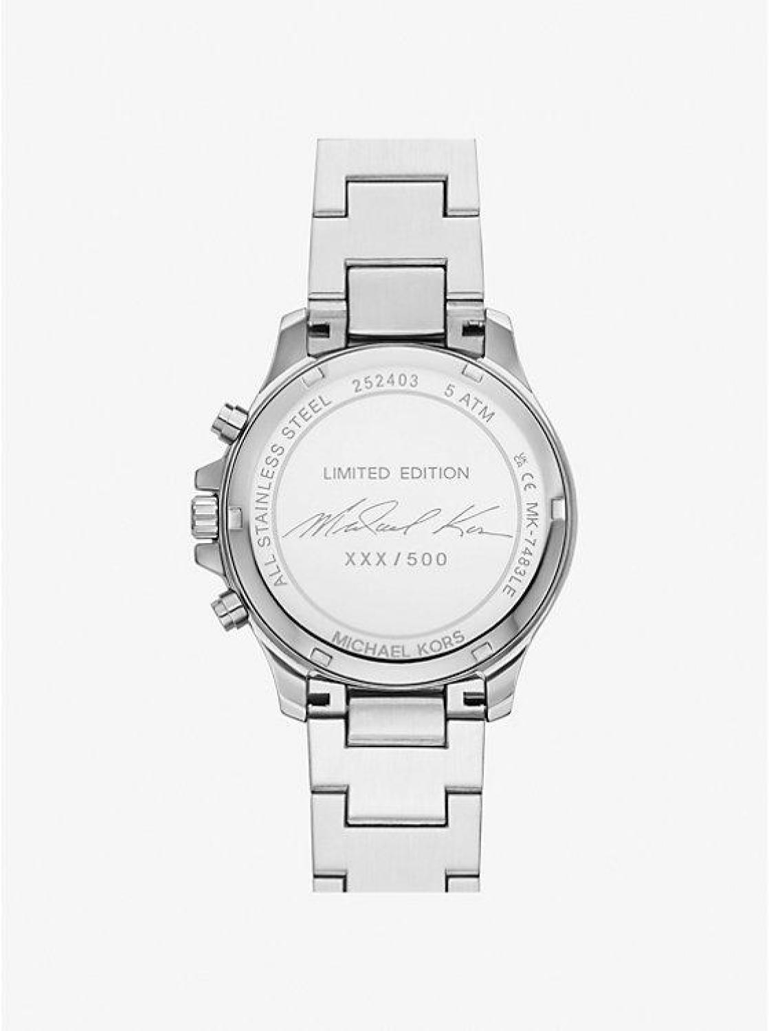 Limited-Edition Oversized Sage Pavé Silver-Tone Watch