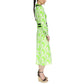 Women's Palm Printed Belted Midi Dress