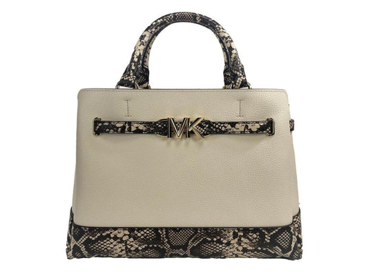 Michael Kors Reed Large Snake Skin Belted Satchel Crossbody Women's Bag