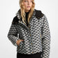 Logo Jacquard Hooded Puffer Jacket