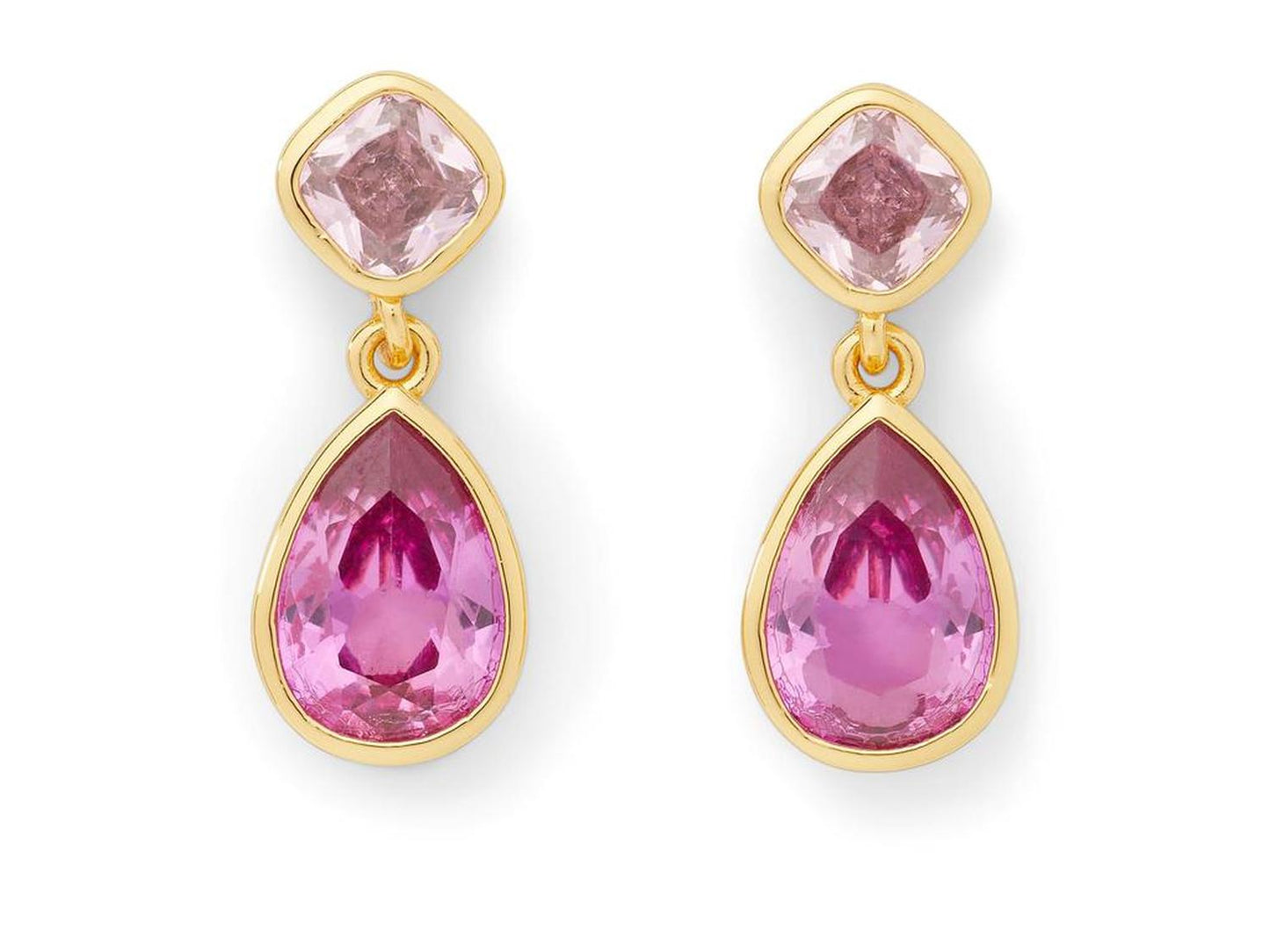 Bubbly Bezel Double Drop Earrings