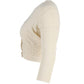 Max Mara Sportmax Buttoned Cropped Cardigan in Cream Cotton