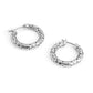 Faux Stone Signature Quilted Hoop Earrings