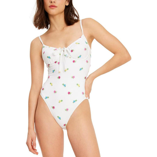 Women's Floral Cinch Underwire One-Piece Swimsuit