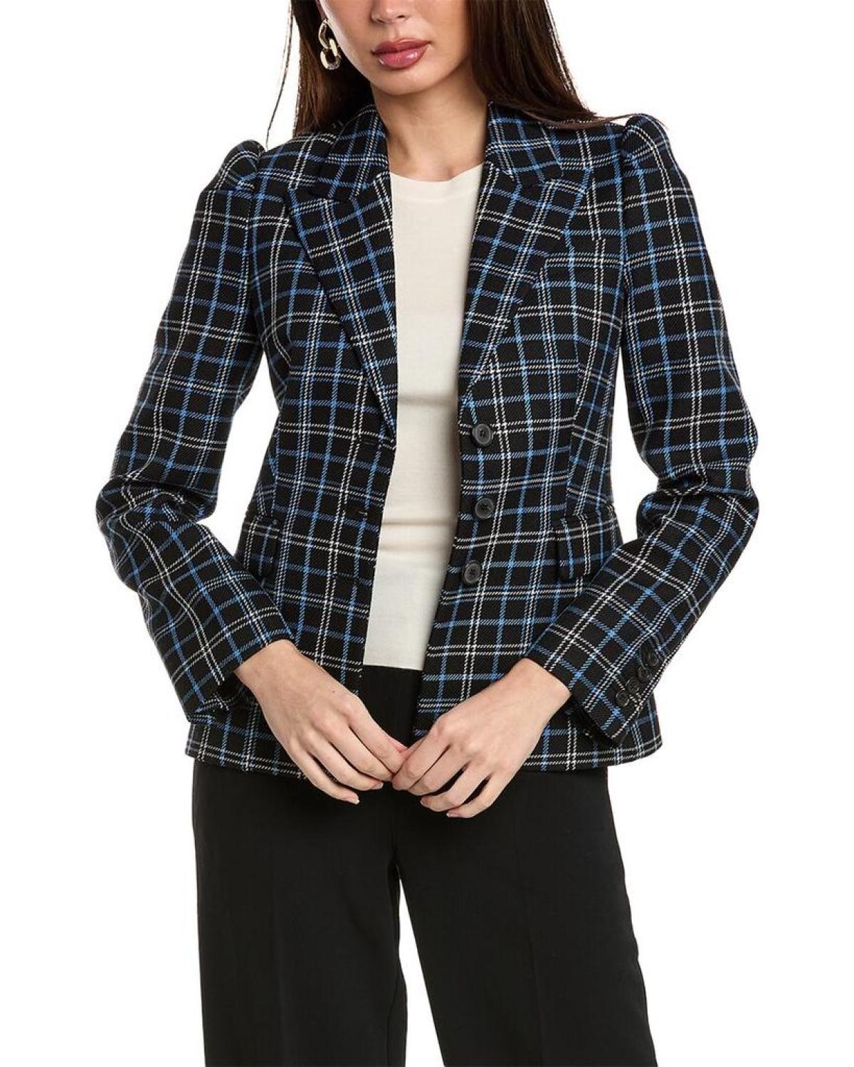 Michael Kors Collection Puff Sleeve Wool Blazer