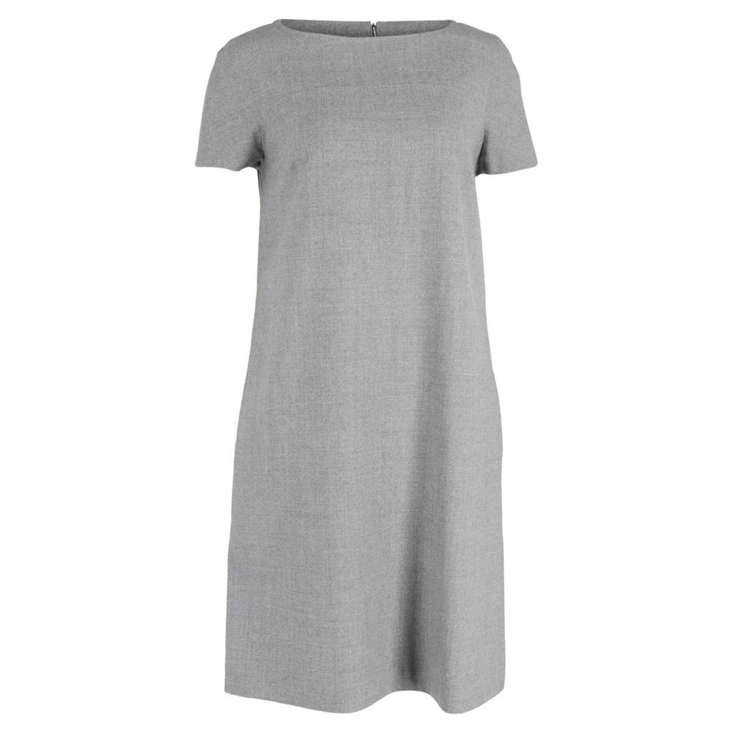 Max Mara Knee-Length Shift Dress in Grey Wool