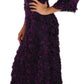 Dolce & Gabbana Elegant Fringe Sheath Dress in Purple & Black