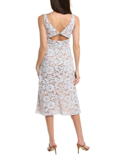 Michael Kors Collection Floral Lace Cutout Silk-Lined Midi Dress