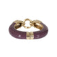 Chanel Lion Head Purple Enamel Gold Tone Cuff Bracelet