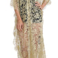 Dolce & Gabbana Golden Floral Lace Kaftan Sundress