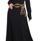 Dolce & Gabbana Elegant Maxi Black Dress with Gold Detailing