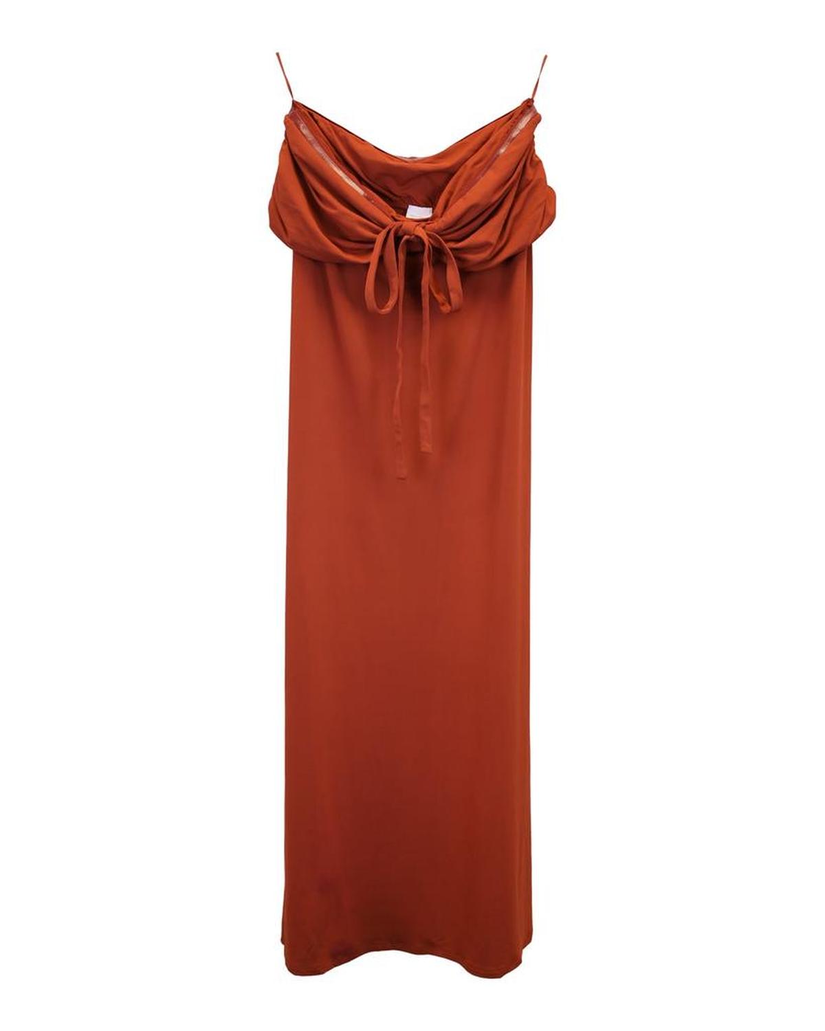 Max Mara Leisure Maxi Dress in Orange Nylon