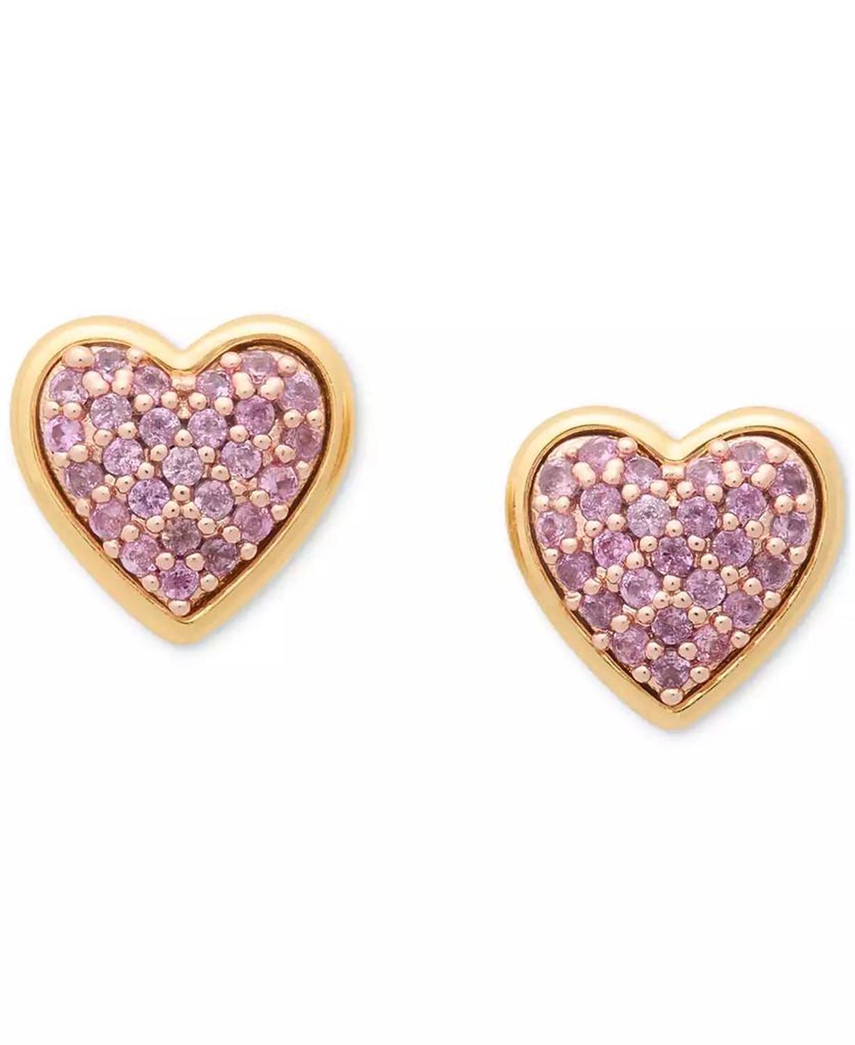 Cubic Zirconia Pavé Heart Stud Earrings