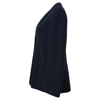 'S Max Mara Single-Breasted Cucito Amano Jacket in Navy Blue Wool