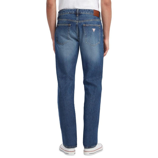 by GUESS Men's Straight-Fit Medium-Wash Jeans