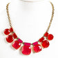 Kate Spade New York Womens Geometric Resin Enamel Statement Bib Necklace Red