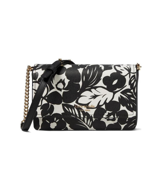 Morgan Tropical Foliage Printed Pvc Flap Chain Wallet