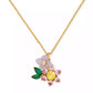 Bursting Blooms Gold-Tone Crystal Pendant Necklace, 16" + 3" extender