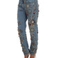 Dolce & Gabbana Enchanted Sicily Crystal Heart Boyfriend Jeans