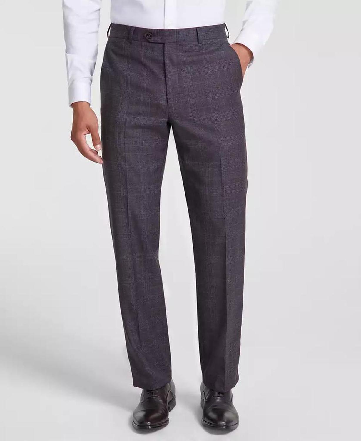 Men Classic-Fit Wool-Blend Suit Separate Pants