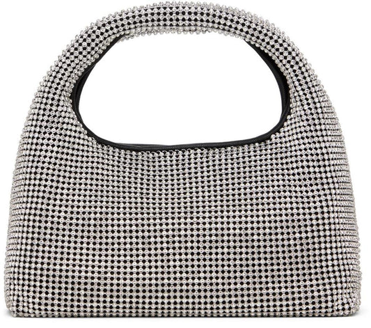 Silver 'The Rhinestone Mini Sack' Tote