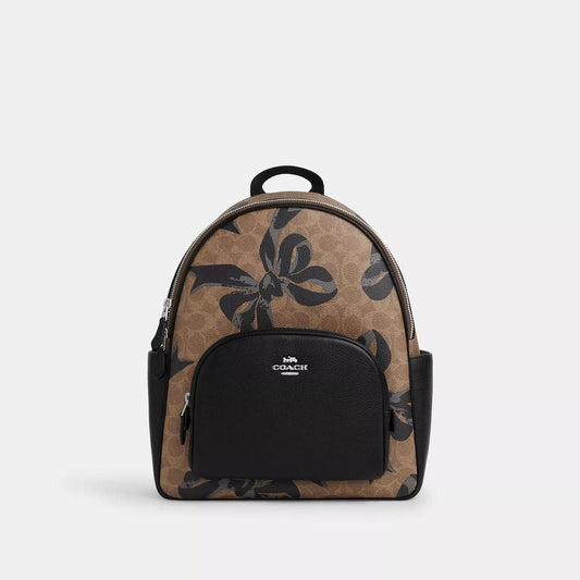 Court Backpack In Signature Canvas With Bow Print