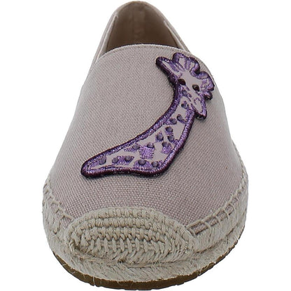 Garden Giraffe Womens Canvas Slip On Espadrilles