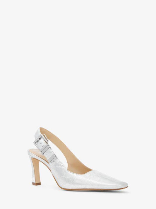 Darrington Metallic Crackled Leather Slingback Pump