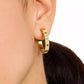 Gold-Tone Small Color Pavé Hoop Earrings, 1"