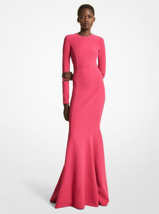 Stretch Wool Fishtail Gown