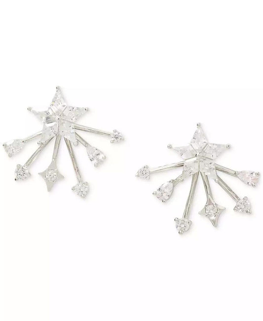 Silver-Tone Cosmos Front to Back Earrings