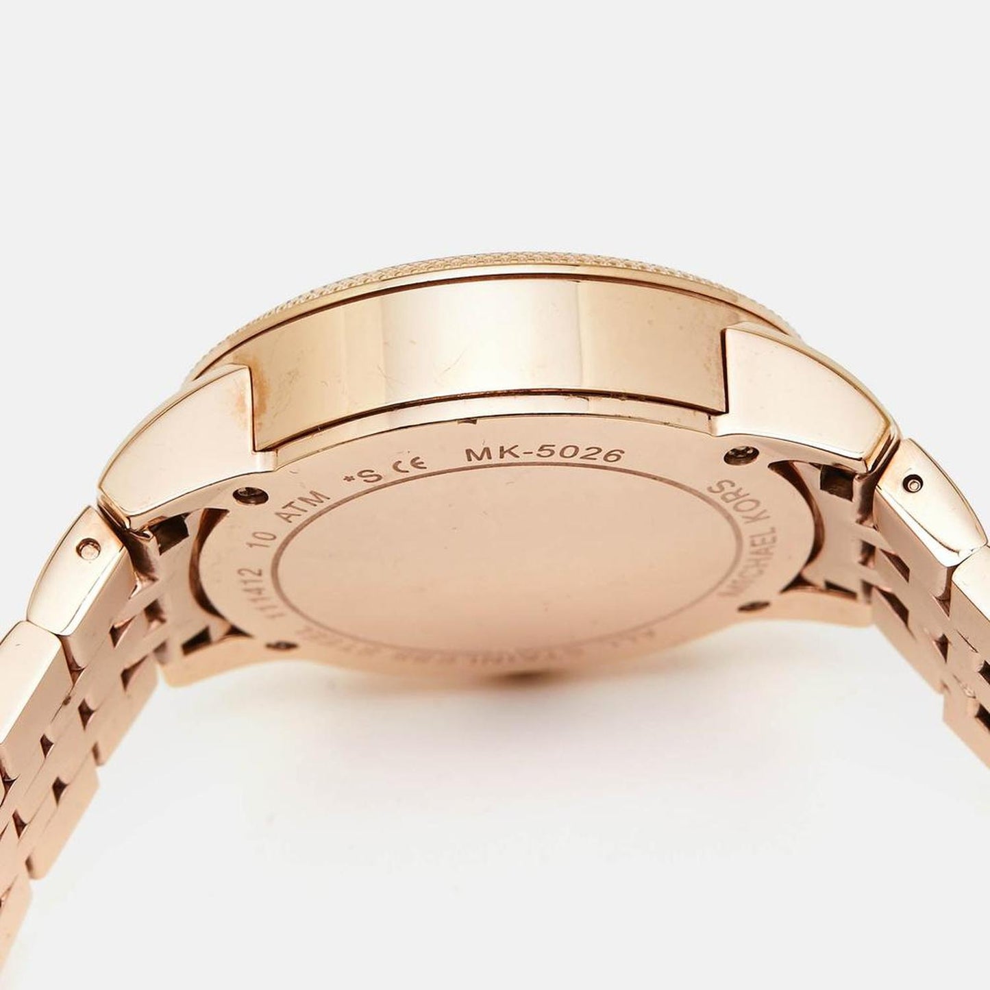 Michael Kors Mother Of Pearl Rose Gold Plated Stainless Steel Jet Set Mk5026 Women's Wristwatch 38 Mm