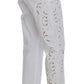 Dolce & Gabbana Elegant White Floral Cutout Dress Pants