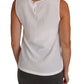 Dolce & Gabbana Elegant Sleeveless White Silk Blouse Top