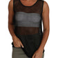 Dolce & Gabbana Elegant Black Mesh Sleeveless Blouse Top