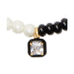 Gold-Tone Cubic Zirconia Black & White Beaded Pendant Necklace, 16" + 3" extender