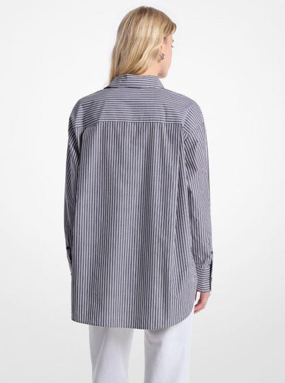 Oversized Striped Cotton Poplin Shirt