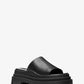 Kendra Leather Platform Slide Sandal