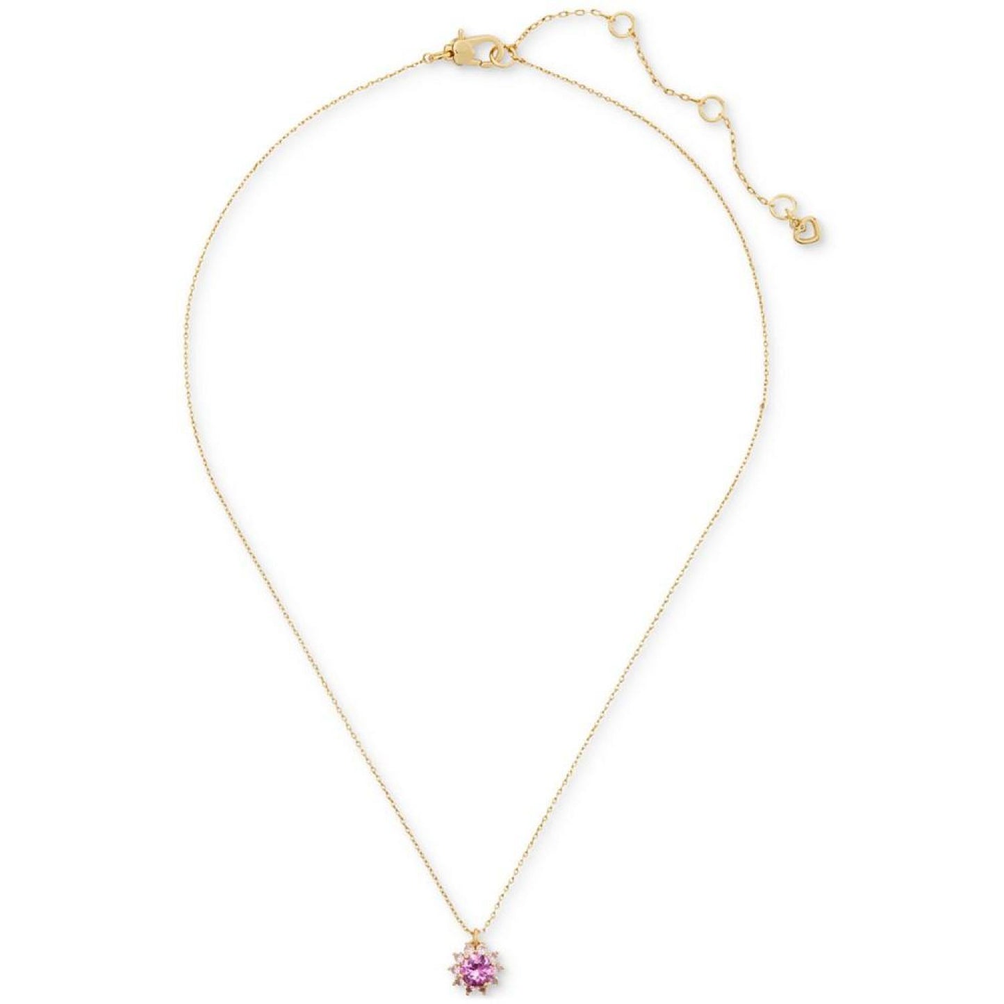 Gold-Tone Cubic Zirconia Halo Pendant Necklace, 16" + 3" extender