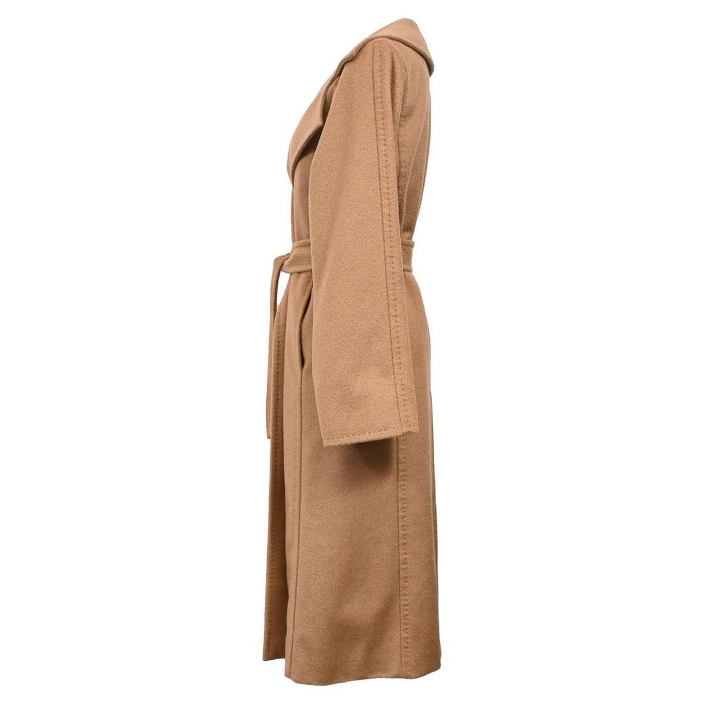 Manuela Belted Coat in Brown Camel Hair